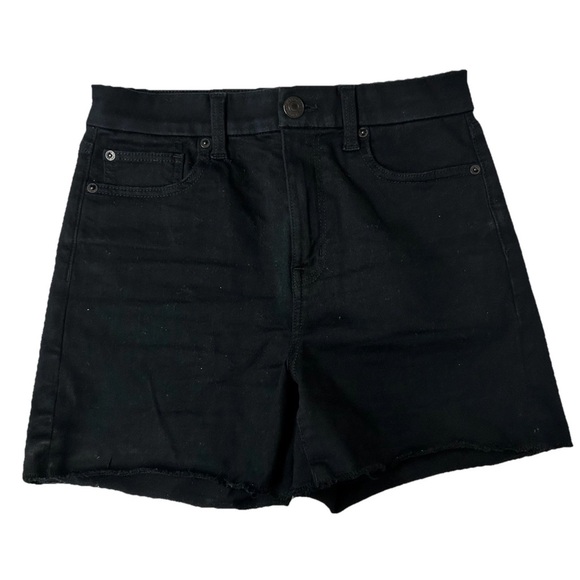 American Eagle Black Women's Ne(x)t Level Stretch Curvy Hi Rise Shortie Shorts - Picture 2 of 9